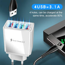 EUA/UE 5V 3.1A 4 Portas USB Carregador de Parede carregador de Viagem Do Telefone Móvel Carregadores para iPhone Samsung para poco F2 Pro 2024 - compre barato