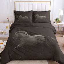 Conjunto de capa de edredom e cama 3d, cobertor duplo, imitação de cavalo, animal, roupas de cama, eur, uk, 2-3 2024 - compre barato