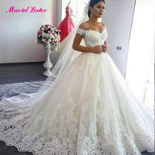 Vestidos De Novia 2020 Princess Luxury Wedding Dress Off The Shoulder Applique Lace Sweetheart Puffy Ball Gown Bridal Dresses 2024 - buy cheap