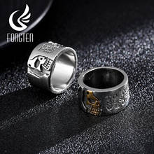 Fongten Gothic Style Skull Men Ring High Polished Stainless Steel Hip Hop Rock Antique Male Rings Party Accessory Birthday Gift 2024 - buy cheap