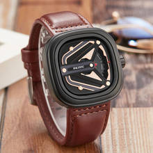 New 2021 Paidu Watch Fashion Creative Turntable Watches Men Sports Watches Brown Leather Band Quartz Wristwatches Reloj Hombre 2024 - buy cheap