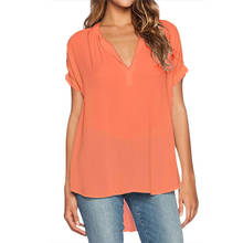 MOYISU 2021 New product Women Blouses Summer Short sleeve V-Neck Office Blouse Shirt Casual Tops Plus Size 4XL 2024 - buy cheap