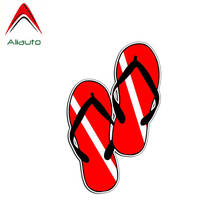 Aliauto Creative Car Sticker Diver Down Flag Graphic Slippers Accessories PVC Reflective Decal for Lada Mazda,13cm*8cm 2024 - buy cheap