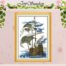 Sailing Boat(3) Patterns Counted Cross Stitch 11 14CT Cross Stitch Set Wholesale scenery Cross-stitch Kits Embroidery Needlework 2024 - buy cheap