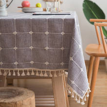 Cotton Linen Tablecloth Japan Style Plaid Dining Table Cloth Rectangular Room Decor Aesthetic Table Cover Cofee Table Decor 2024 - buy cheap