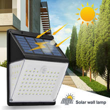 Lámpara de pared alimentada por energía Solar, luz luminiscente de 3 lados, Sensor de movimiento PIR, luz de jardín, impermeable, seguridad de camino al aire libre, 88 LED 2024 - compra barato