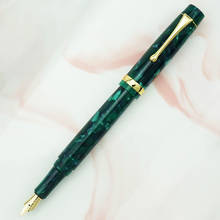 Caneta de tinta bonita da pena verde escura acrílica da fonte da resina de jinhao com o conversor ef/f/dobrado nib caneta escrita da escola do escritório do negócio 2024 - compre barato