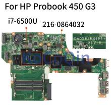 KoCoQin DA0X63MB6H1 Laptop motherboard For HP Probook 450 G3 I7-6500U Mainboard 827047-001 827047-601 SR2EZ 216-0864032 DDR3 2024 - buy cheap