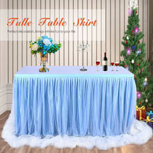 Saia de mesa tule tutu para casamento, natal, festa, decoração, tecido, 183x77 cm 2024 - compre barato