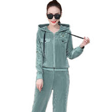 Top women clothing Sporting suit 2 piece set Corduroy Lady clothes set Hooded Tracksuit Autumn Leisure suit High quality 1605 2024 - buy cheap