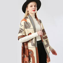Luxury brand Winter Scarf Women Cashmere Warm Pashmina Foulard Lady Luxury Horse Scarves Thick Soft Shawls Wraps 2024 - buy cheap