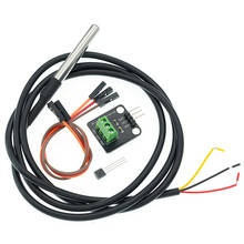 DS18B20 kit de módulo de sensor de temperatura, a prova d'água, 100 cm, cabo de sensor digital, adaptador de terminal de sonda de aço inoxidável para Arduino 2024 - compre barato