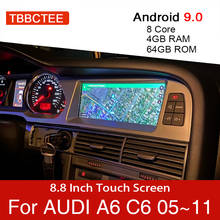 Radio con GPS para coche, reproductor Multimedia con Android 9,0, 4 + 64GB, Monitor táctil estéreo Navi, MMI 2G, 3G, para Audi A6, C6, 4f, 2005 ~ 2011 2024 - compra barato
