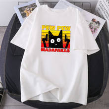 Camiseta de gato Pew Madafakas para mujer, Camisetas divertidas de gran tamaño, Camisetas de manga corta para mujer, ropa nueva de cuello redondo, Camisetas de Hip Hop 2021 2024 - compra barato