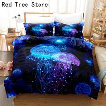 Jellyfish Sea Animal Pattern Bedding Set Twin Full Queen King Size Kids Adult Duvet Cover Set 2/3pcs Bed Linen 3D Home Textile 2024 - buy cheap