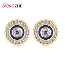 TONGZHE New Fashion Evil Eye Stud Earrings Female Charm Statement 925 Sterling Silver Earrings Women Jewelry Accessories 2024 - buy cheap