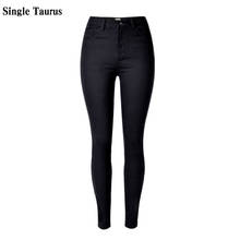Jeans de algodão feminino cintura alta, sexy, de alta elasticidade, cintura alta, 2021 2024 - compre barato