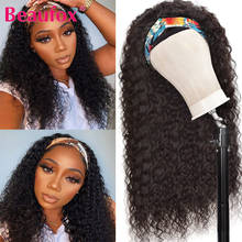 Beaufox Water Wave Human Hair Wig Headband Wig For Black Women Malaysian Curly Human Hair Wigs With Headband Remy Scarf Wig 2024 - buy cheap