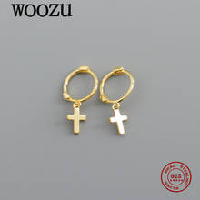 WOOZU-pendientes de plata de primera ley con forma de cruz para mujer, aretes colgantes, plata esterlina 925, estilo religioso, Punk, Rock 2024 - compra barato
