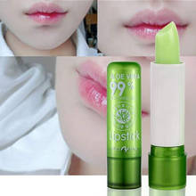 Lápiz labial de Aloe Vera que cambia de Color, larga duración, hidratante, antienvejecimiento, maquillaje, cuidado de los labios 2024 - compra barato
