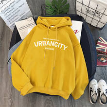 Zuolunouba Women Winter Hoody Sweatshirt Printed Letter 'urbancity' Harajuku Lady Pullover Loose Student Long Sleeve Female Tops 2024 - buy cheap