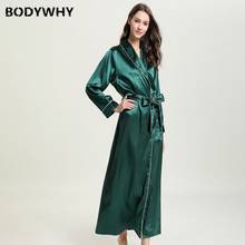 Autumn women Sleepwear Robe Simulation Silk Nightgown Ladies Lace-Up Sexy Pajamas Bathrobe Home Clothing 2024 - buy cheap