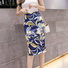 REALEFT-faldas de tubo con estampado Floral para mujer, faldas elegantes de cintura alta con cremallera en la espalda, 2021 2024 - compra barato