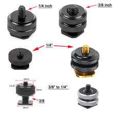 3/8 1/4 Double Nut Single Cold Shoe Tripod Mount to Flash Hot Shoe Screw Adapter for GoPro Hero Action Camera DSLR Photo Studio 2024 - buy cheap