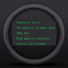 2021 New High Quality Universal Leather Steering Wheel Cover for Porsche Cayenne Macan718/911 Panamera Boxster Cayman 2024 - buy cheap