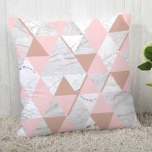 Custom Pillow Cases Rose Gold Marble Square Pillowcase Christmas Zippered Pillow Cover 40*40cm,45*45cm(One Side) 2024 - buy cheap