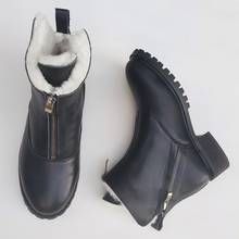 Careaymade-Pure wool real fur one big cotton boots warm work women's original Winter handmadesingle slip thin boots 2024 - buy cheap