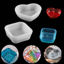 Molde de silicone quadrado para artesanato, forma de coração, placa de disco, resina epóxi, decorativo, pingentes geométricos, para fabricação de jóias diy, 1 peça 2024 - compre barato