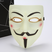 Máscara con delineador de ojos para fiesta de Halloween, máscara de Horror V para Vendetta Guy Fawkes, Cosplay divertido, 10 Uds. 2024 - compra barato