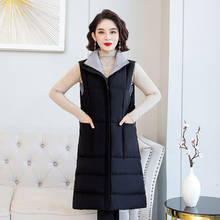 Down Cotton Vest 2020 Women's New Autumn Winter Korean Loose Large Size Long Double-Sided Waistcoat Female Zipper Casual E440 2024 - buy cheap