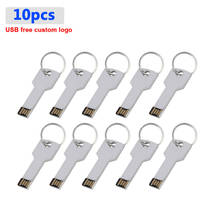 10pcs/lot logo free USB 2.0metal waterpoof Flash Drive 128GB 8gb 4gb Pendrive64gb 32gb 16gb  U Disk Memory Stick Metal Pendrive 2024 - buy cheap