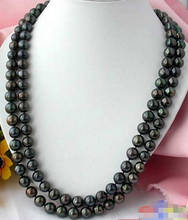 Collar de perlas cultivadas de agua dulce, accesorio negro redondo de 32 "y 12MM, venta al por mayor 2024 - compra barato