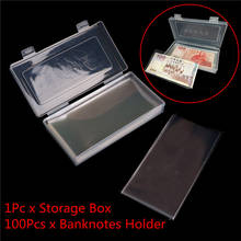 100pcs Money Page Of Paper Money Coin Album Coin Money Holders Transparent PVC Paper Money Banknotes With One Box 2024 - buy cheap
