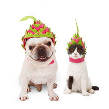 Sombrero con forma de fruta de dragón para mascota, sombrero de fiesta, accesorios para perros pequeños, gorro de cumpleaños, disfraz 2024 - compra barato