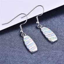 Luxury Female Bride Wedding Drop Earrings Boho Blue White Fire Opal Earrings Cute Long Dangle Earrings For Women 2024 - buy cheap