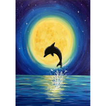 5D Diamond Painting DIY Square Round Diamond Dolphin Moon Picture Cross Stitch Set Mosaic Home Decoration Crafts Gift WG2372 2024 - buy cheap