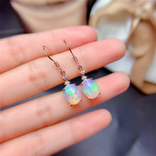 LeeChee Opal Drop Earring for Women Anniversary Gift 8*10MM Nautral Colorful Gemstone Fine Jewelry Real 925 Sterling Silver 2024 - buy cheap