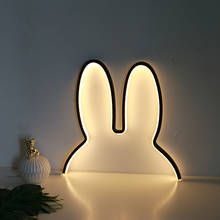 Rabbit Ear Night Light Cute Animal LED Night Lamp Nordic Home Decor Holiday Gift Lamp for Kids Baby Beside Bedroom 2024 - buy cheap