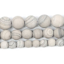 Natural Stone Frosted Grey Line Stripe Veins Charm Round Loose Beads For Jewelry Making Needlework Bracelet Diy Strand 4-12 MM 2024 - buy cheap