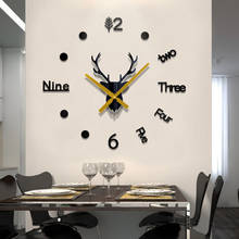 3D Wall Clock Mirror Wall Stickers Deer Head Creative DIY Large Wall Clock Quartz Watch Art Decal Sticker Living Room Home Decor 2024 - buy cheap