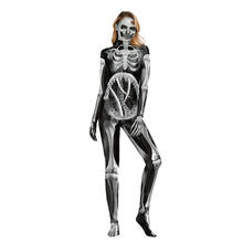 New Cosplay Halloween Skeleton Zipper Jumpsuit Stunned Siamese Clothes Women's Horror Anime Performance 2024 - buy cheap