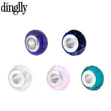 Dinglly pequeno losango superfície de corte murano vidro frisado charme para pulseira & colar diy jóias finas acessório colorido frisado 2024 - compre barato