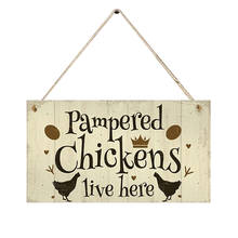 1pcs Wood Chicken Coop Hanging Plates Chicken Signs Letter Print Gift Home As Picture Decor Square Plaque Chicken Hen Sign 2024 - buy cheap