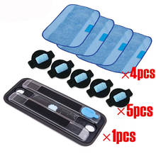 Bandeja molhada e 4 peças de panos pro-clean, panos de limpeza e 5 peças de pavio para água, para irobot braava 380 380t 5200 mint 5200c 4200a 4205 limpeza 2024 - compre barato