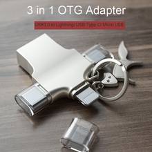 Adaptador OTG lightning USB para móvil, convertidor de USB-C Micro Android para unidad flash lightning, para ipad, iphone y Android 2024 - compra barato
