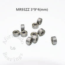 Bearing 10pcs MR93ZZ 3*9*4(mm) free shipping chrome steel Metal Sealed High speed Mechanical equipment parts 2024 - buy cheap